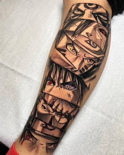 Tatuaje inspirado en un panel de manga.