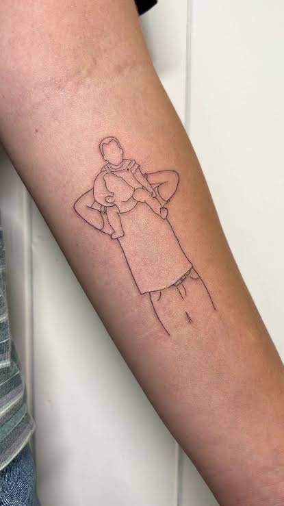Tatuaje Fine Line de retrato.